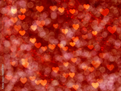 abstract hearts lights garland blurs background shiny bokeh