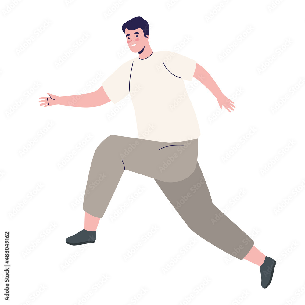 happy man jumping in air happy man jumping in air