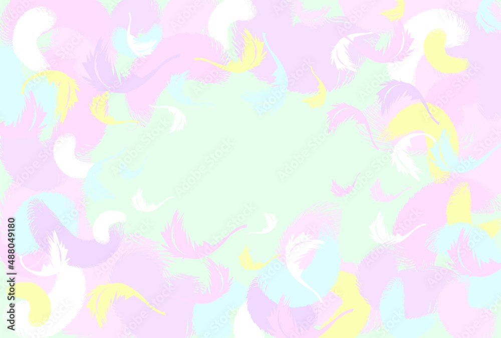 fluffy feathers on a light background. abstract background. pastel delicate colors pink blue turquoise. vector background stylized feathers. cute modern background for baby products, bed linen, fabric fluffy feathers on a light background. abstract background. pastel delicate colors pink blue turquoise. vector background stylized feathers. cute modern background for baby products, bed linen, fabric