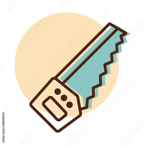 Garden hand saw vector icon