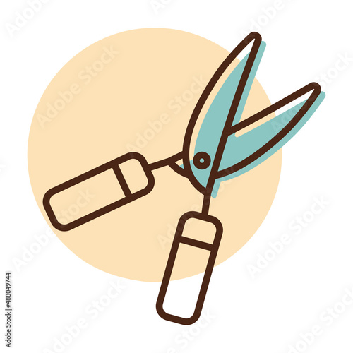 Garden shears vector icon, hedge shears sign