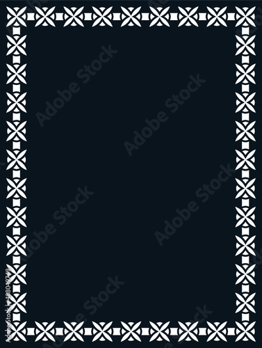 Vector border frame. Background or book page. Simple rectangular billboard, plaque, signboard or label 