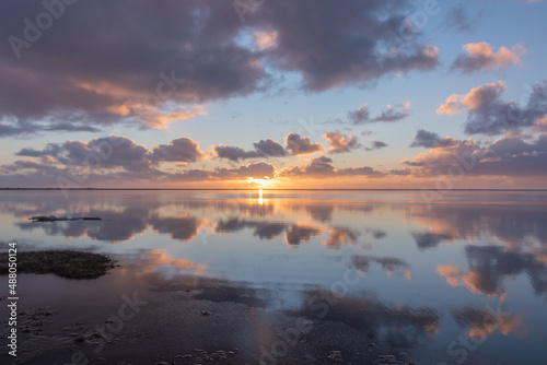 sunrise on a lake in Iceland