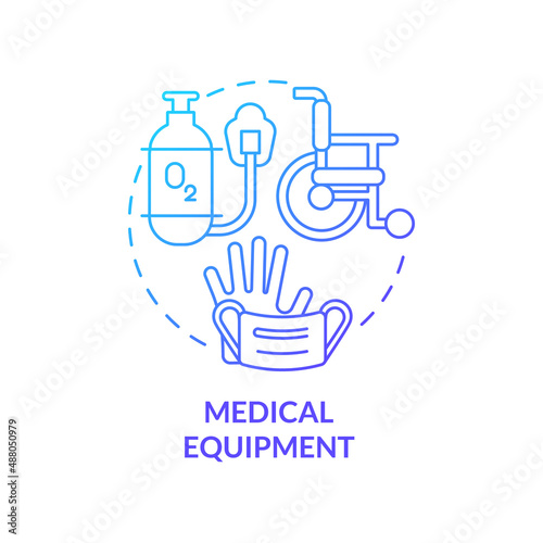 Slika na platnu Medical equipment blue gradient concept icon