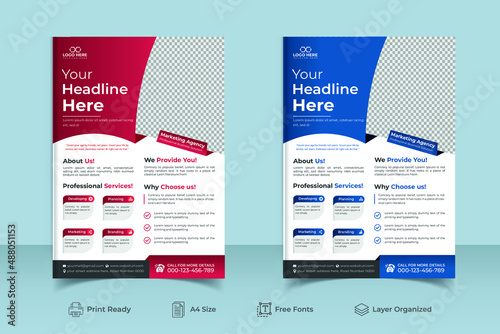 Corporate Business template A4 size Colorful concepts Brochure design, cover, annual report, poster, flyer design