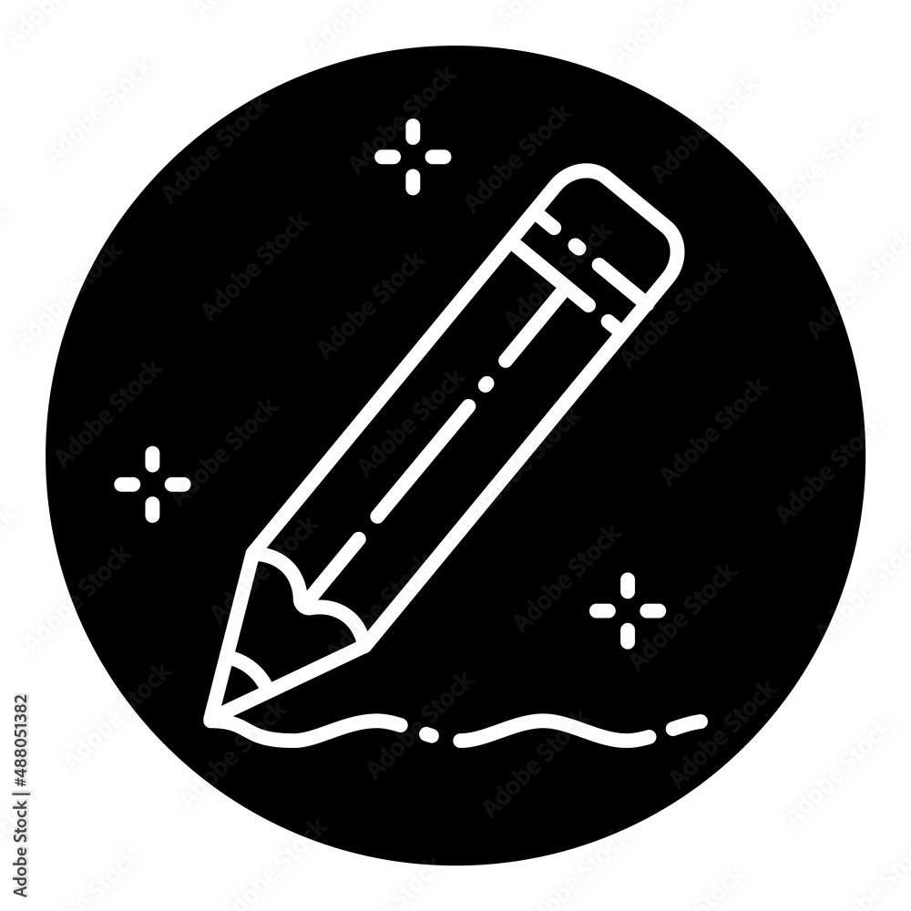Pencil Writes Flat Icon Isolated On White Background Pencil Writes Flat Icon Isolated On White Background