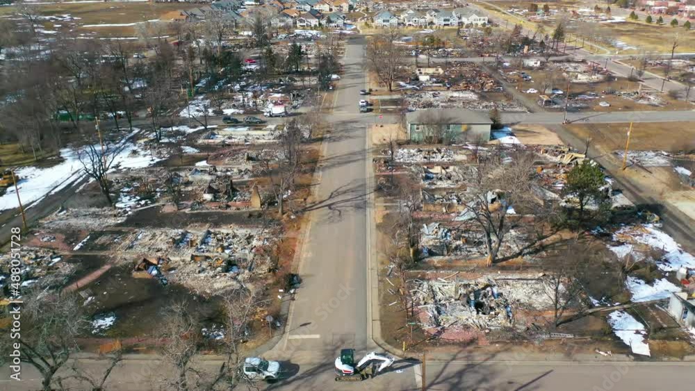 2022 aerial reveals destroyed burned homes and neighborhoods in ruin