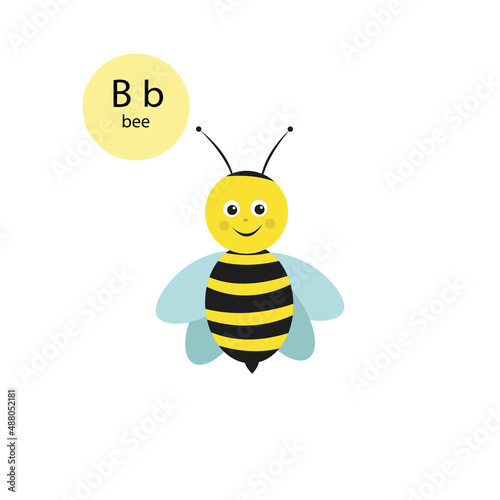bee on white background .vector illustration