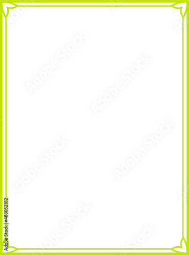 Vector border frame. Light green background or book page. Simple rectangular billboard, plaque, signboard or label 