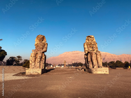 Colossi of Memnon giving the welcome to the Valley of the Kings in Luxor