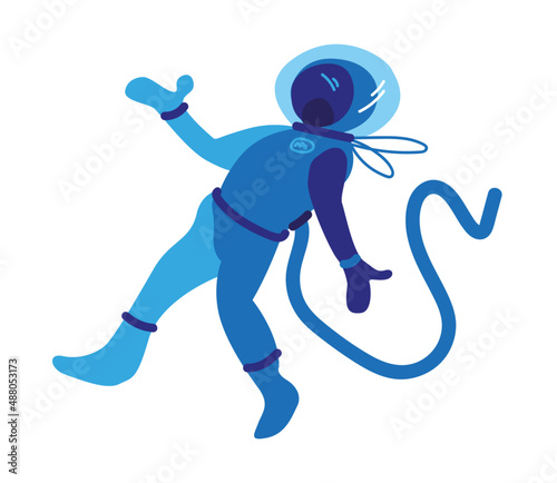 Vector illustration. Cosmonaut in a spacesuit