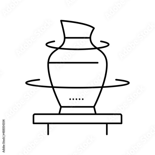 pottering leisure time line icon vector isolated illustration