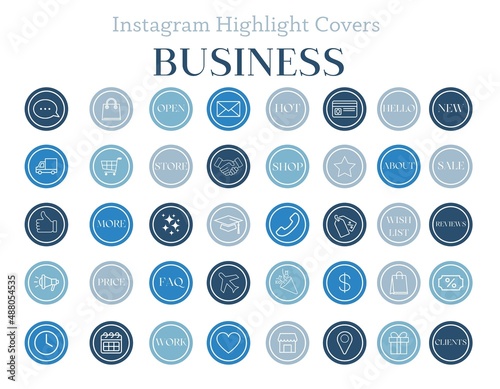 Instagram highlights stories covers trend 2026 business blue