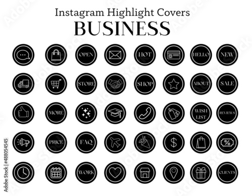 Instagram highlights stories covers trend 2024 business black color photo
