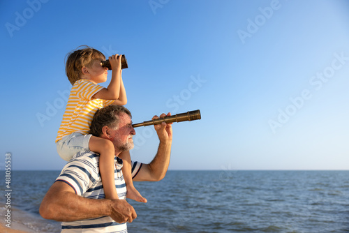 Fotografia, Obraz Happy family having fun on summer vacation