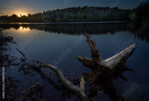 The sunset from Peters Lake in Pennsylvania