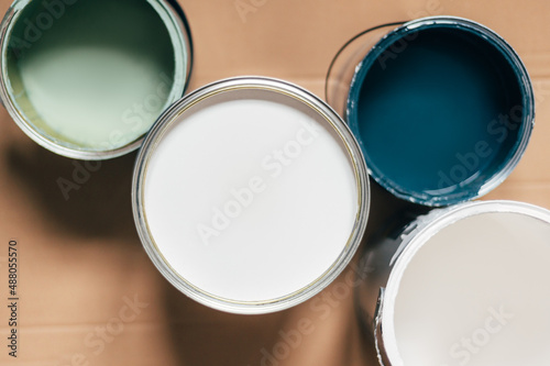 Fototapeta Naklejka Na Ścianę i Meble -  Wall paint cans