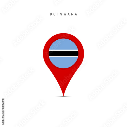 Free Download Teardrop map marker with flag of Botswana. Botswana flag inserted in the location map pin. Flat vector illustration isolated on white background. - GFXLoad