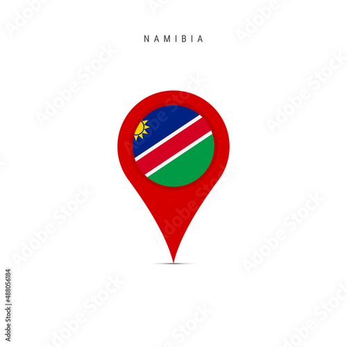 Free Download Teardrop map marker with flag of Namibia. Namibian flag inserted in the location map pin. Flat vector illustration isolated on white background. - GFXLoad