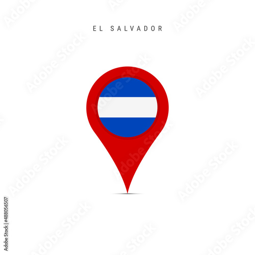 Free Download Teardrop map marker with flag of El Salvador. Salvadoran flag inserted in the location map pin. Flat vector illustration isolated on white background. - GFXLoad