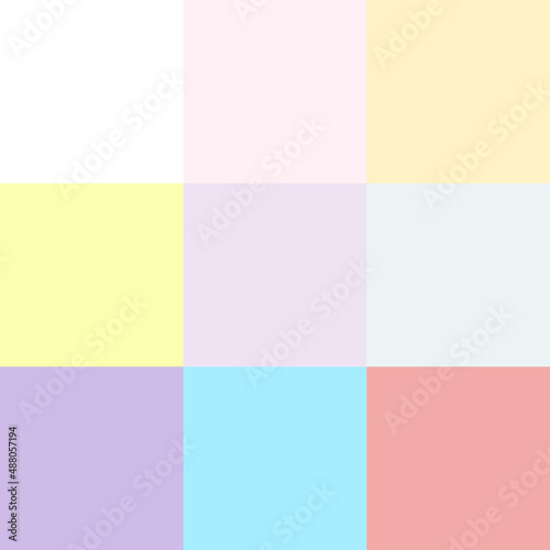 pink, yellow, blue, purple, white sticky notes seamless pattern and swatches set © Kristina Yu