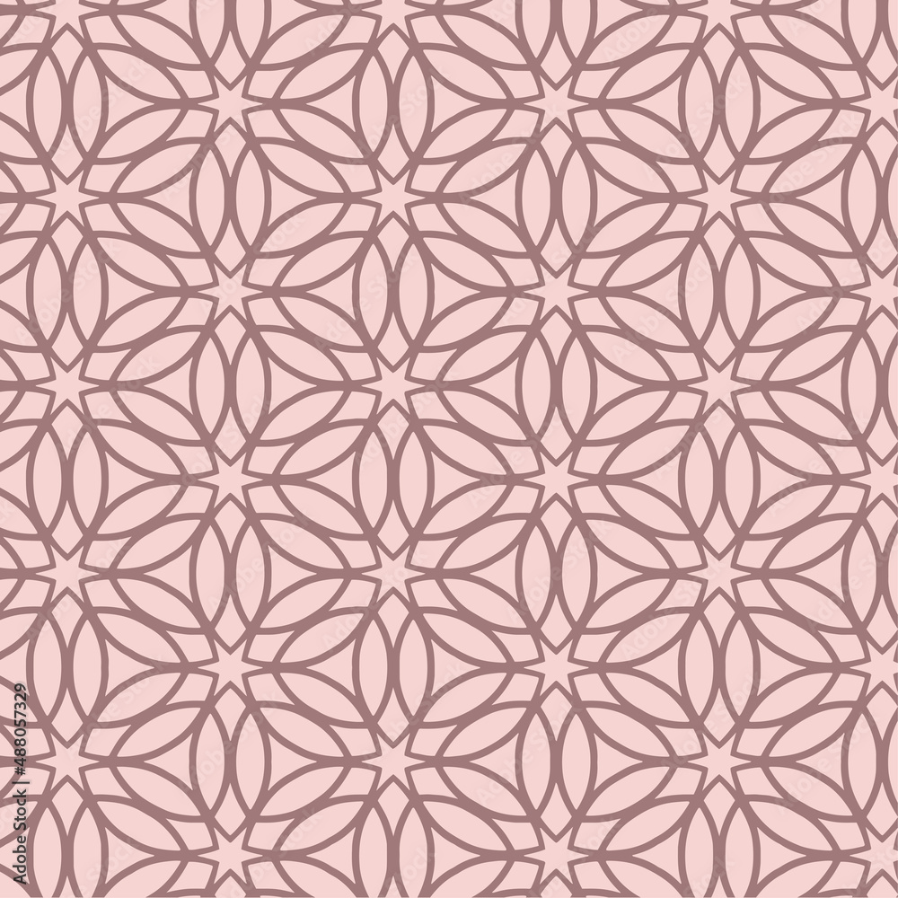 Pink stars floral pattern background Vector Pink stars floral pattern background Vector