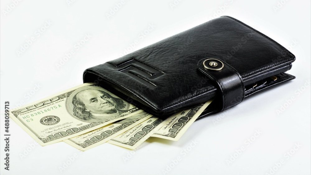 A wallet for credit cards, business cards and cash. Isolated on a white background. A wallet for credit cards, business cards and cash. Isolated on a white background.