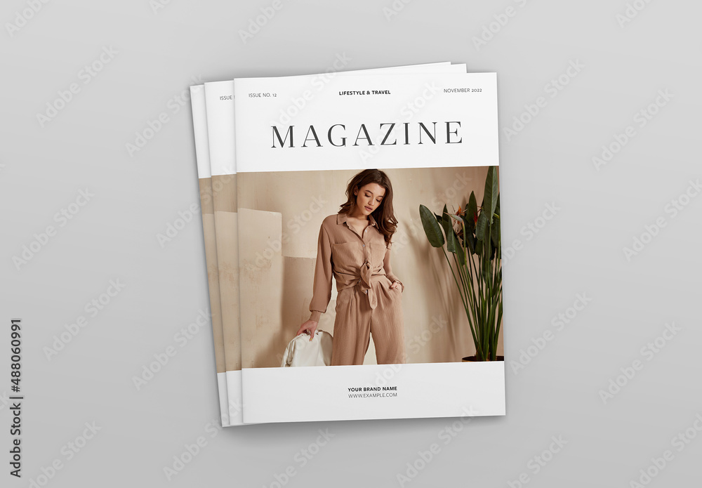 Top View Magazines Mockup Stock Template | Adobe Stock
