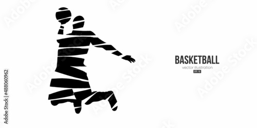Abstract basketball player man in action isolated white background. Vector illustration