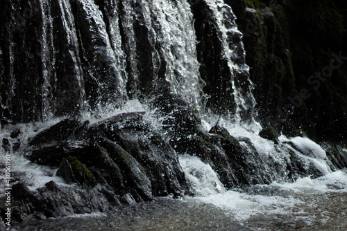 water flowing over rocks