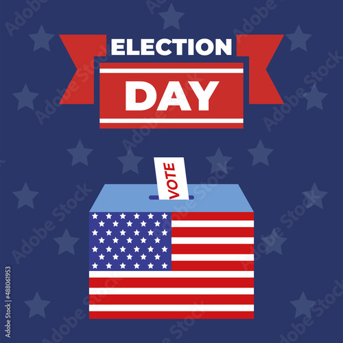 Election day card Flag of United States Vector