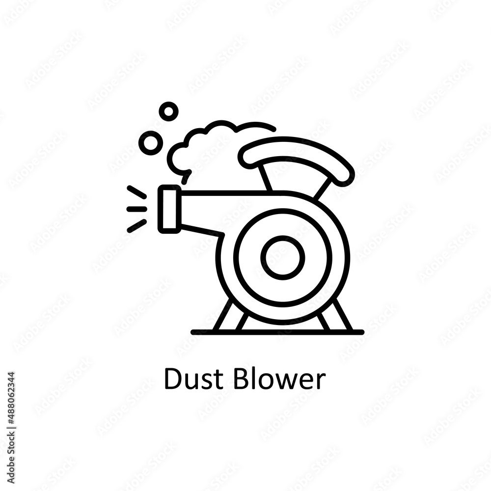 Dust Blower vector Outline icon for web isolated on white background EPS 10 file Dust Blower vector Outline icon for web isolated on white background EPS 10 file