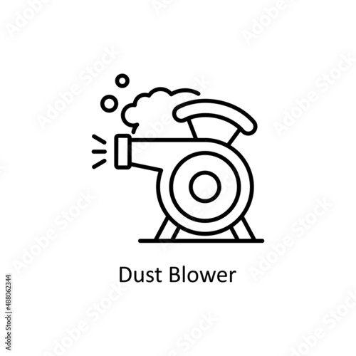 Dust Blower  vector Outline icon for web isolated on white background EPS 10 file