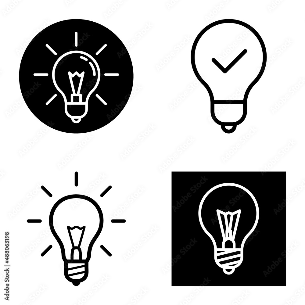 Lightbulbs1-3 Flat Icon Set Isolated On White Background Lightbulbs1-3 Flat Icon Set Isolated On White Background