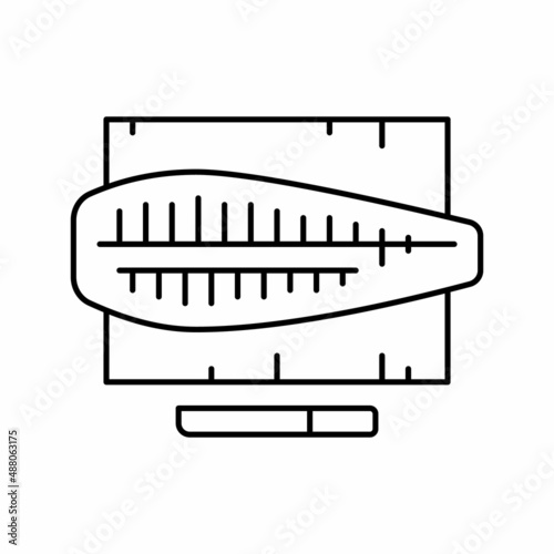 butchering tuna fish line icon vector illustration