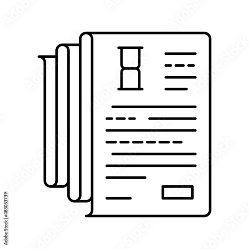 documentation lists heap line icon vector illustration