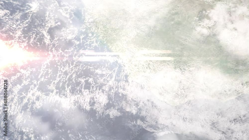 Earth zoom in from outer space to city. Zooming on Sierra Leone