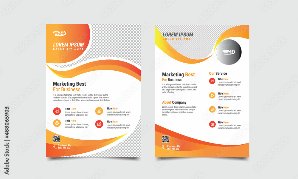 Modern Flyer Shape Design. Template Layout for Flyer.City concept in A4 layout. Cover book portfolio presentation poster. Corporate business flyer.
