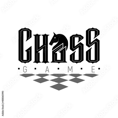 Chess logo Tournament. Chess pieces in outline and silhouette style. Chess pieces black and white. Team with chess pieces. Vector icons isolated on white.
