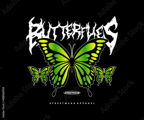 Butterfly Aesthetic Graphic Design for T shirt  Street Wear and Urban Style