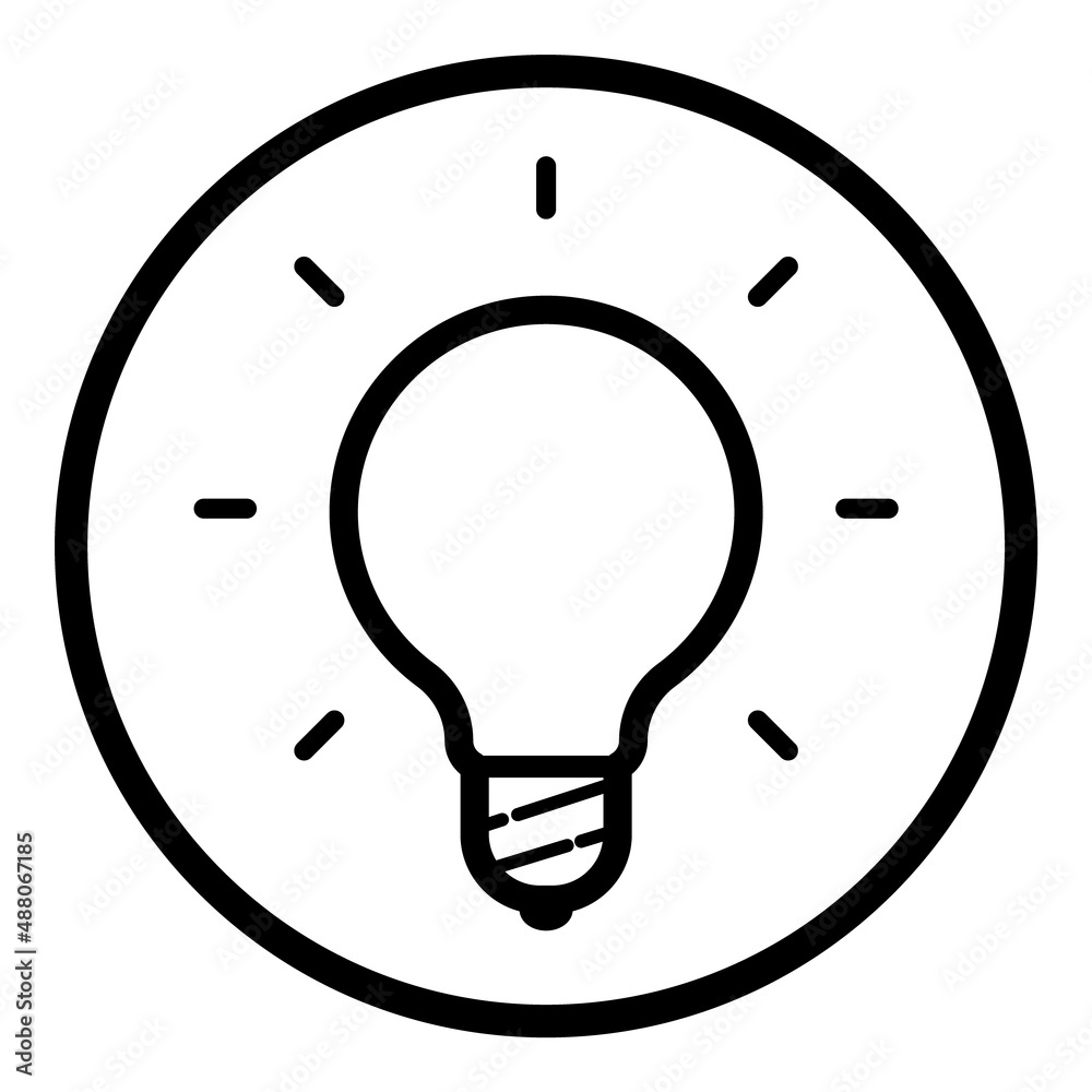 Lightbulb Flat Icon Isolated On White Background Lightbulb Flat Icon Isolated On White Background