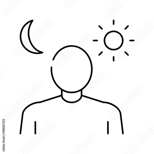 sleep problems line icon vector illustration