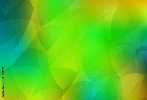 Light Green  Yellow vector template with crystals  triangles.