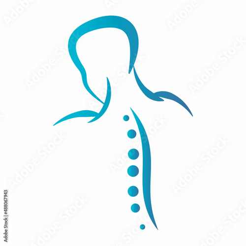 Chiropractic Logo Design Vector illustration. Human backbone Pain Logo. Spine care logo.