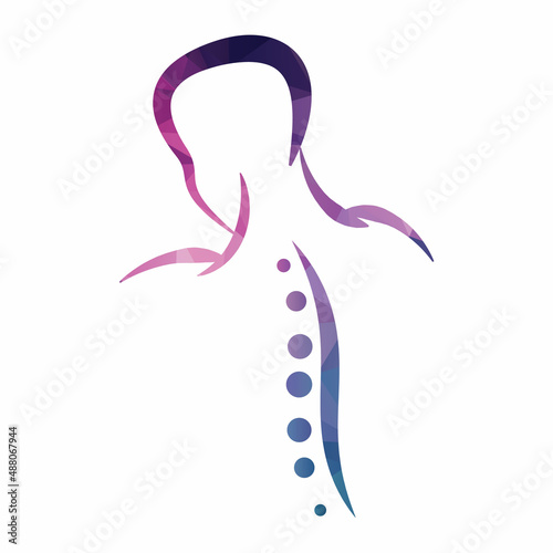 Chiropractic Logo Design Vector illustration. Human backbone Pain Logo. Spine care logo.
