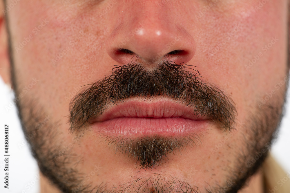 selective focus showing details of a boy's mustache and goatee selective focus showing details of a boy's mustache and goatee