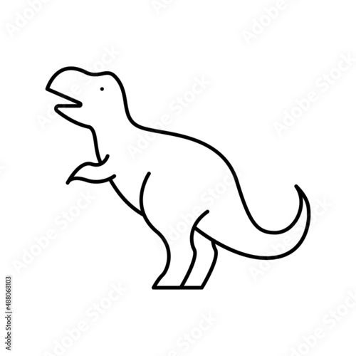 dinosaur prehistoric animal line icon vector illustration