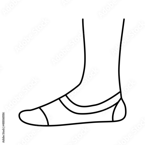 invisible sock line icon vector isolated illustration