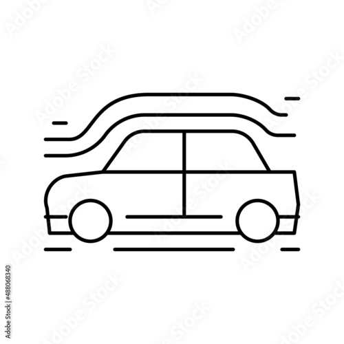 car aerodynamics test line icon vector illustration