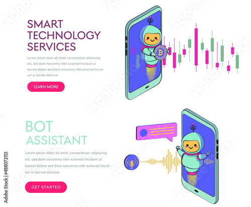 Set of abstract concept vector illustrations of the cryptocurrency market. Cryptocurrency trading bot, bitcoin trading courses, financial exchange, digital tokens, blockchain technology abstract metap